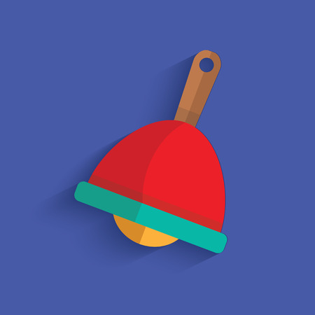 Bell symbol on blue background,clean vectorのイラスト素材