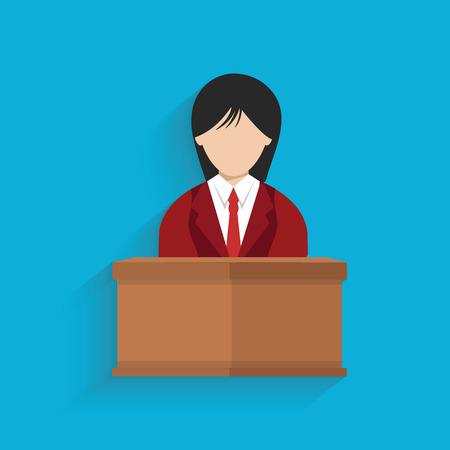 Woman,business symbol on blue background,clean vectorのイラスト素材
