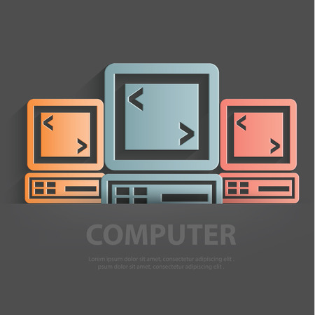 Computer symbol on dark background,clean vectorのイラスト素材