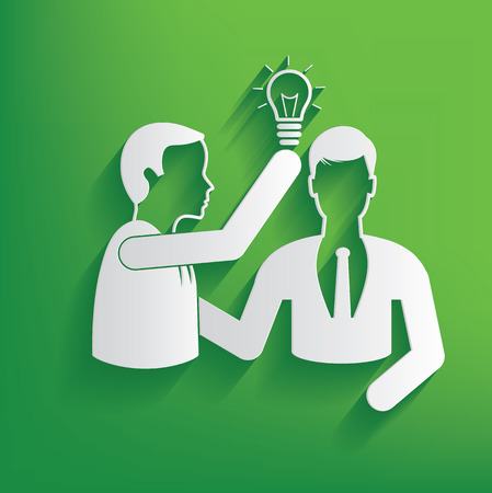 Idea design on green background,clean vectorのイラスト素材
