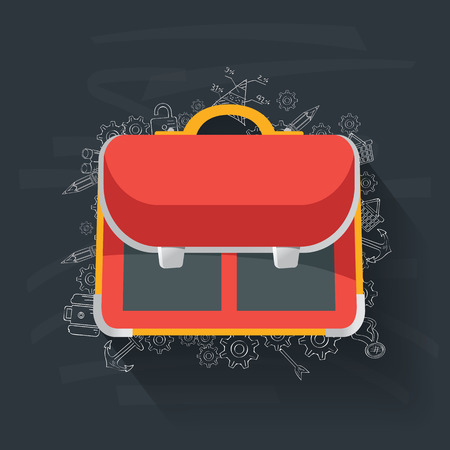 Bag concept on blackboard background,clean vectorのイラスト素材
