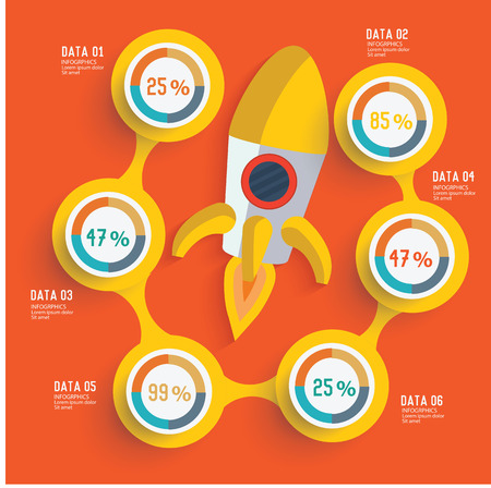 Rocket concept and banner for your text editable,clean vectorのイラスト素材