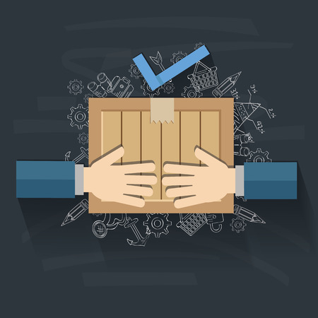 Contract on blackboard background,vectorのイラスト素材