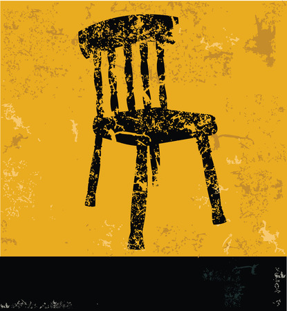 Chair design on yellow background,yellow vectorのイラスト素材