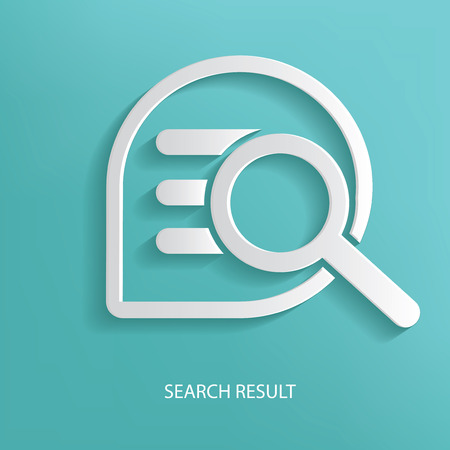 Searching result symbol on blue backgroundのイラスト素材