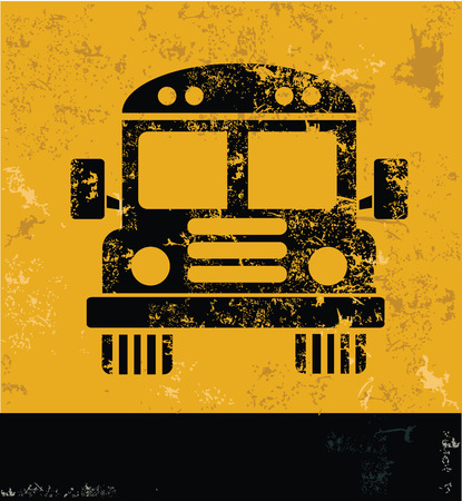 School bus design on yellow background,yellow vectorのイラスト素材