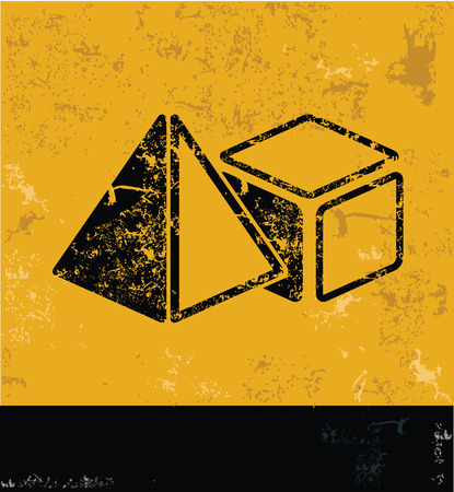 Geometry design on yellow backgroundのイラスト素材