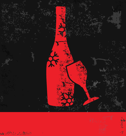 Wine,Xmas design,grunge vectorのイラスト素材