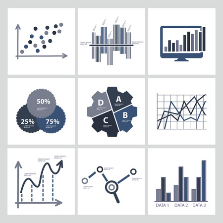 Analysis,Business and economic icon set,clean vectorのイラスト素材