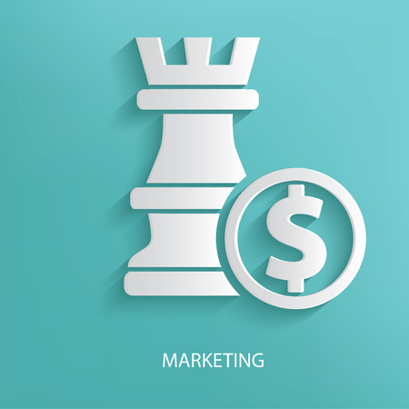 Marketing symbol on blue backgroundのイラスト素材