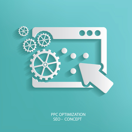 PPC Optimize symbol on blue background,clean vectorのイラスト素材