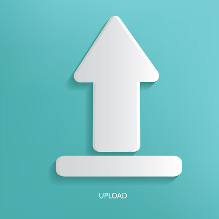 Upload symbol on blue background,clean vectorのイラスト素材
