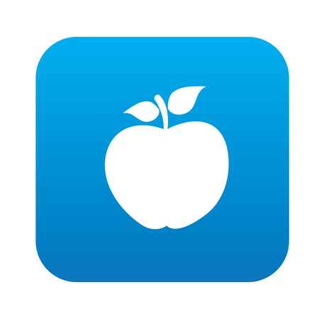 Apple symbol design on blue button,clean vectorのイラスト素材
