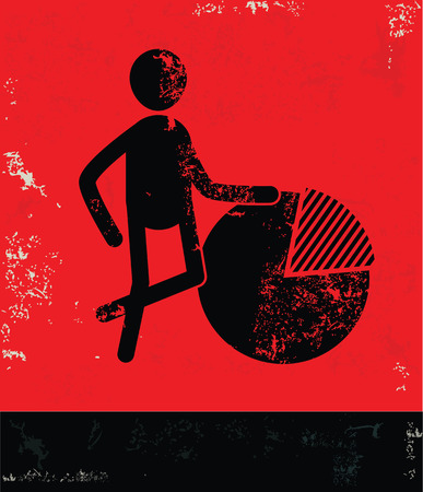 Chart concept,human resource on red background,grunge vectorのイラスト素材