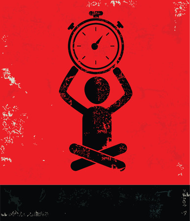 Time concept,human resource on red background,grunge vectorのイラスト素材