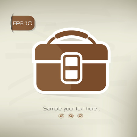 Bag symbol,sticker design,brown version,clean vectorのイラスト素材