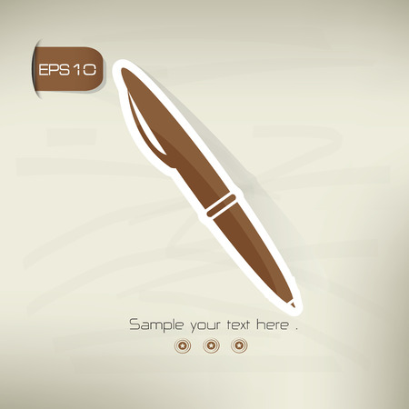 Pen symbol,sticker design,brown version,clean vectorのイラスト素材