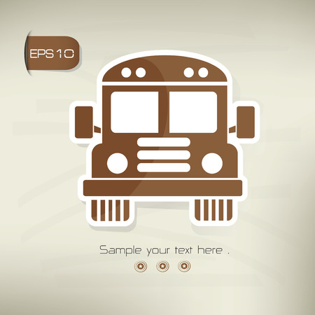 Bus symbol,sticker design,brown version,clean vectorのイラスト素材
