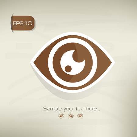 Eye symbol,sticker design,brown version,clean vectorのイラスト素材