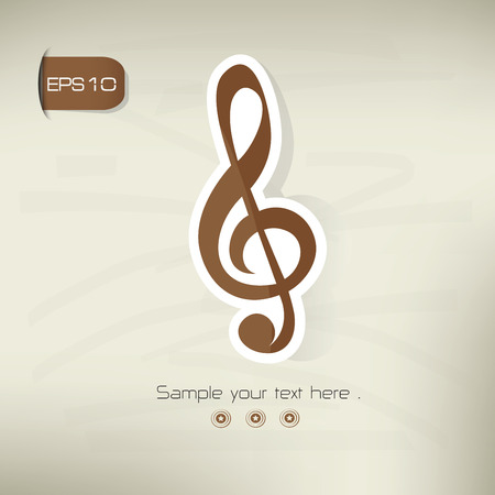 Song symbol,sticker design,brown version,clean vectorのイラスト素材