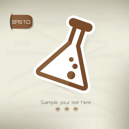 Science symbol,sticker design,brown version,clean vectorのイラスト素材