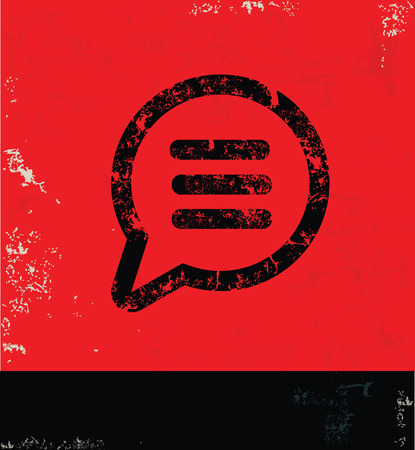 Speech design on red background,grunge vectorのイラスト素材