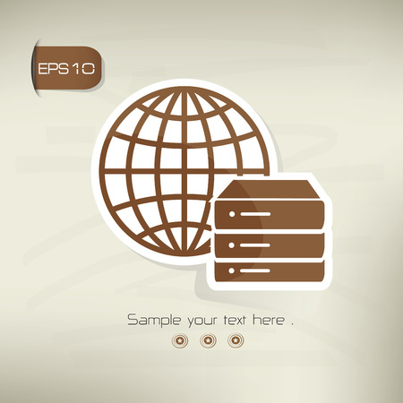 Database on brown background,clean vectorのイラスト素材