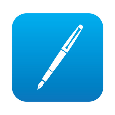 Pen icon on blue background,clean vectorのイラスト素材