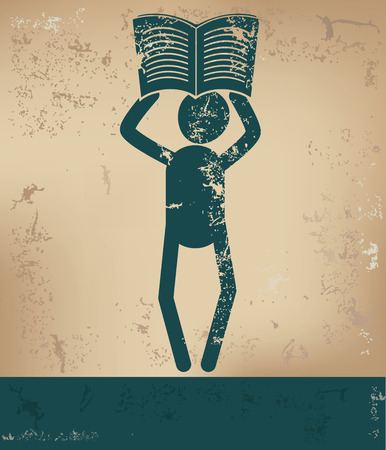 Knowledge concept,human resource design on old background,grunge vectorのイラスト素材