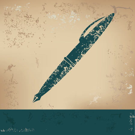 Pen design on old background,grunge vectorのイラスト素材