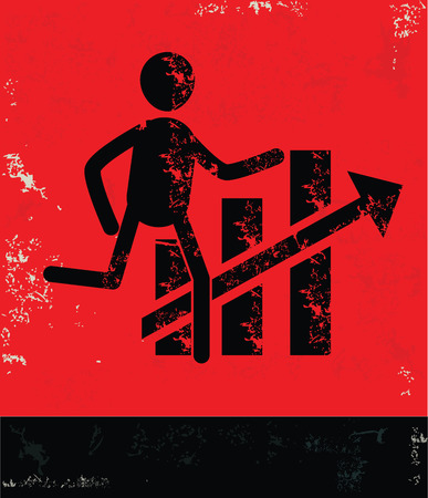 Profit concept,human resource design on red background,grunge vectorのイラスト素材