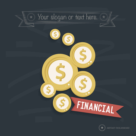 Finance design on blackboard background,clean vectorのイラスト素材