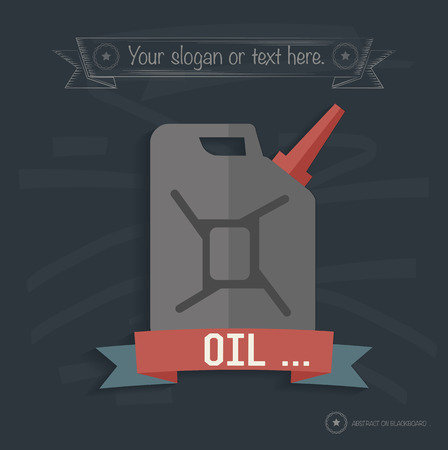 Oil industry on blackboard background, clean vectorのイラスト素材