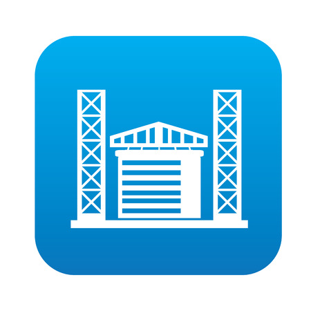 Industry icon on blue button, clean vectorのイラスト素材