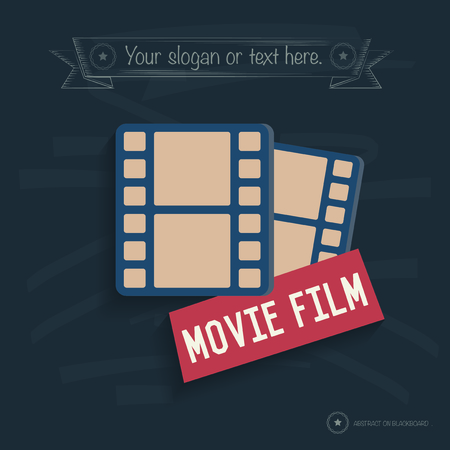 Movie film design on blackboard background,clean vectorのイラスト素材