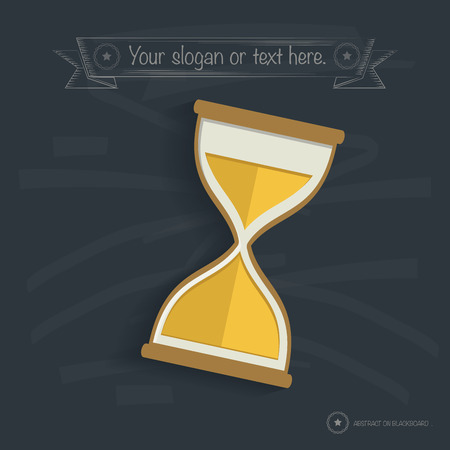 Hourglass design on blackboard background, clean vectorのイラスト素材