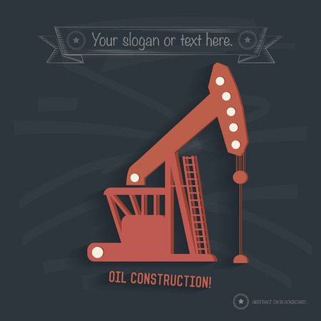 Oil industry design on blackboard background, clean vectorのイラスト素材