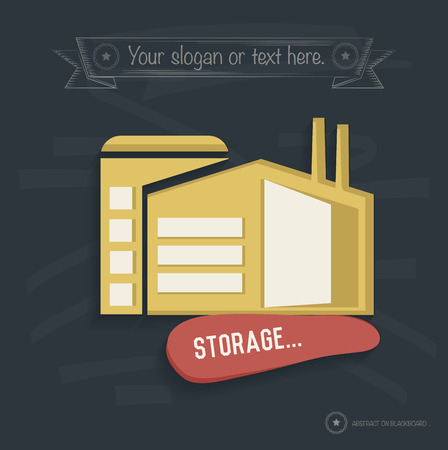 Industry design on blackboard background,clean vectorのイラスト素材