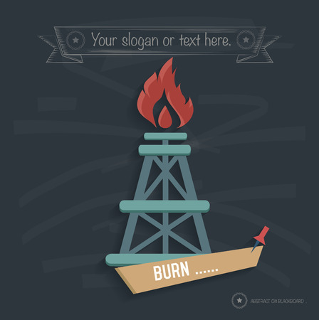 Oil,industry design on blackboard background, clean vectorのイラスト素材