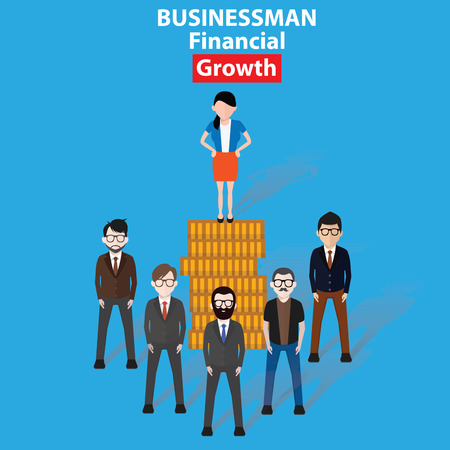 Growth business concept on blue background, clean vectorのイラスト素材