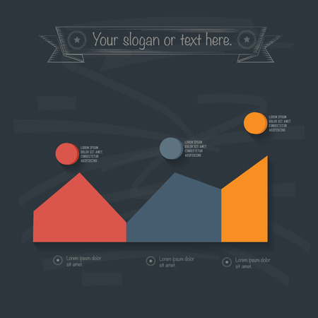 Info graphic design on blackboard background, clean vectorのイラスト素材