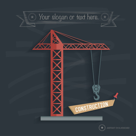 Construction industry on blackboard background, clean vectorのイラスト素材