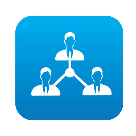 Human resource icon on blue button, clean vectorのイラスト素材