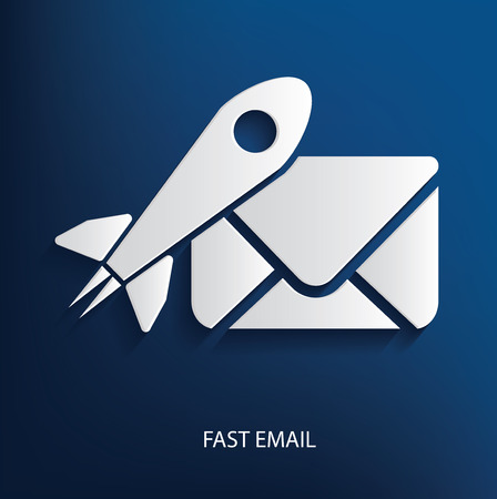 Fast email symbol on blue backgroundのイラスト素材