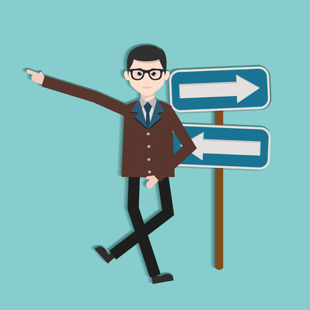 Signpost,Human resource,Businessman design,clean vectorのイラスト素材