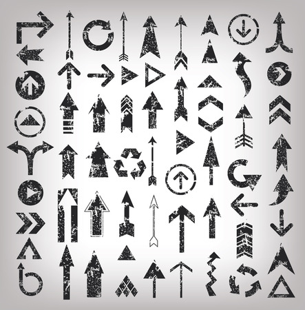 Grunge arrows illustration of black arrow icons,clean vectorのイラスト素材