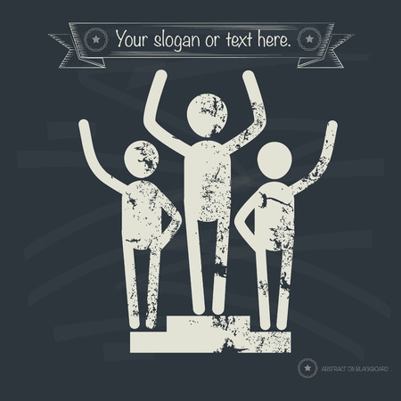 Teamwork concept, human resource design on old background, grunge vectorのイラスト素材