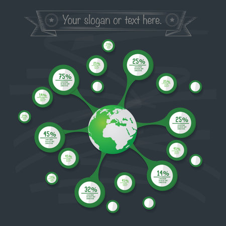 Info graphic design on blackboard background, clean vectorのイラスト素材