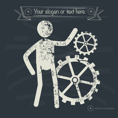 Engine concept,human resource design on old background,grunge vectorのイラスト素材