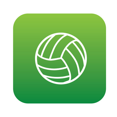 Volleyball symbol design on green button,clean vectorのイラスト素材